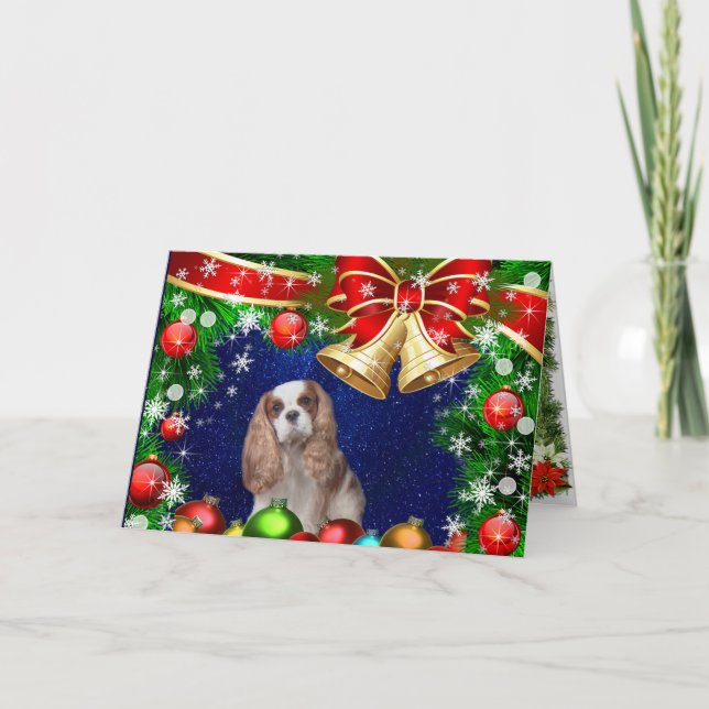 Festividades Cartão de Natal Blenheim Cavalier (Frente)