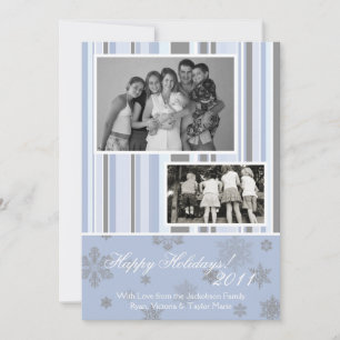 Festividades Cartão de Natal Blue & Silver Snowflake 5x7
