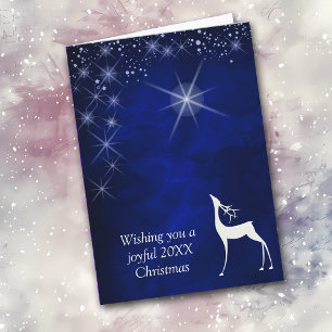 Festividades Cartão de Natal Blue Starry Night