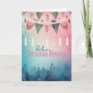 Festividades Cartão de Natal Boho Blessing Sem Foto