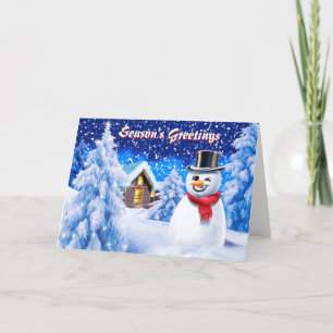 Festividades Cartão de natal bonitinho de cena de neve de Neve
