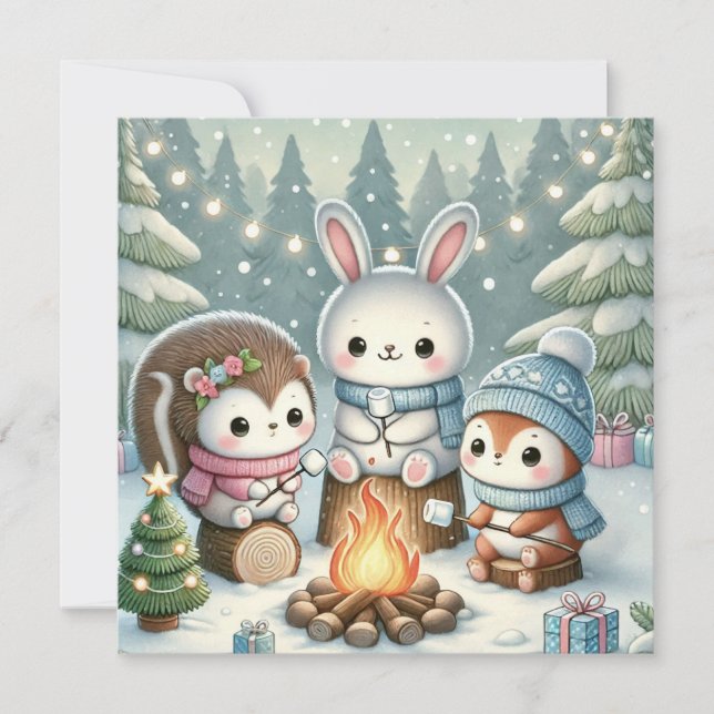 Festividades Cartão de Natal bonito (Frente)