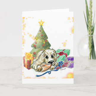 Festividades Cartão de Natal bonito de cocker spaniel dos