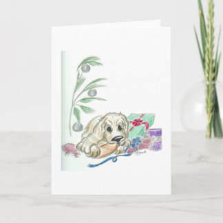 Festividades Cartão de Natal bonito de cocker spaniel dos