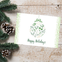 Festividades Cartão de Natal Botânico de inverno - Férias Verde
