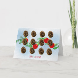 Festividades Cartão de Natal Boughs e Pinecones