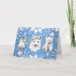 Festividades Cartão de Natal Branco Ártico Dobrado