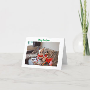 Festividades Cartão de Natal Bull Terrier com Snowman