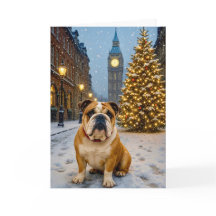 Cartão de Natal Bulldog