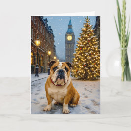 Festividades Cartão de Natal Bulldog