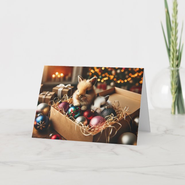 Festividades Cartão de Natal Bunny (Frente)