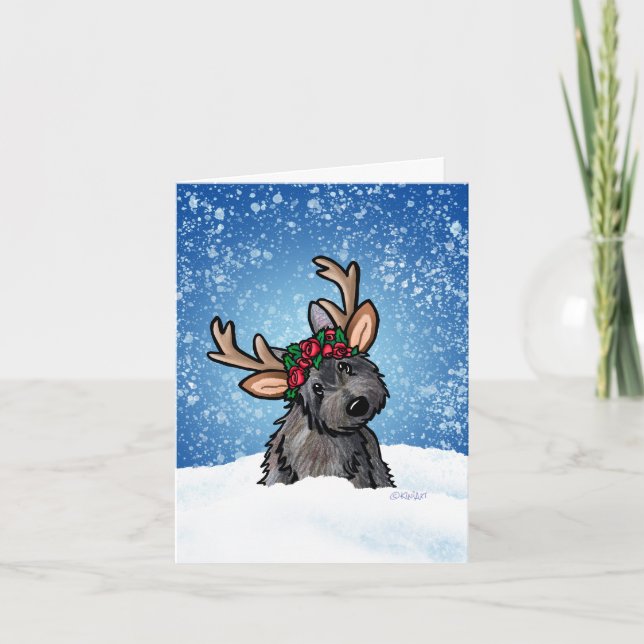 Festividades Cartão de Natal Cairn Terrier Reindeer (Frente)