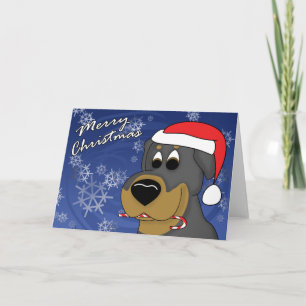 Festividades Cartão de Natal Candy Cane Rottweiler
