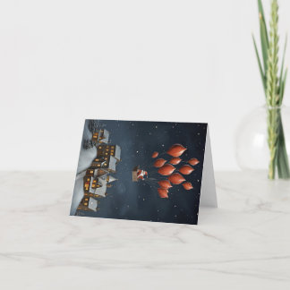 Festividades Cartão de Natal Caprichoso do Papai Noel em Branco