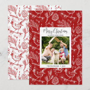 Festividades Cartão de Natal Cardeal Personalizado para Fotogra
