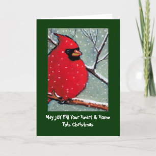 FESTIVIDADES CARTÃO DE NATAL: CARDINAL, PÁSSARO, ARTE PASTEL