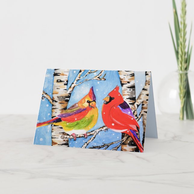 Festividades Cartão de Natal Cardinals de Natal (Frente)