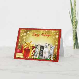 Festividades Cartão de Natal Cat