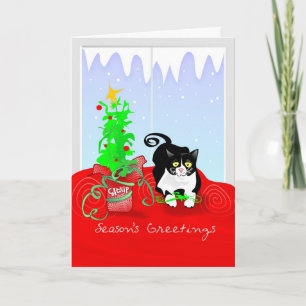 Festividades Cartão de Natal - Catnip dos cumprimentos da