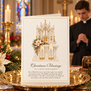 Festividades Cartão de Natal Católico para Seminarista, Altar M