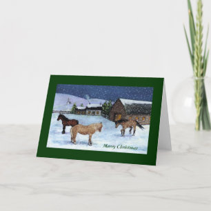 FESTIVIDADES CARTÃO DE NATAL: CAVALOS, NEVE: ARTE