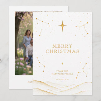 Festividades Cartão de Natal Celestial Moderno Dourado TMF26 Br