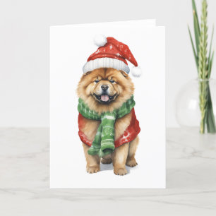 Festividades Cartão de Natal Chow – Saudação para Amantes de Cã