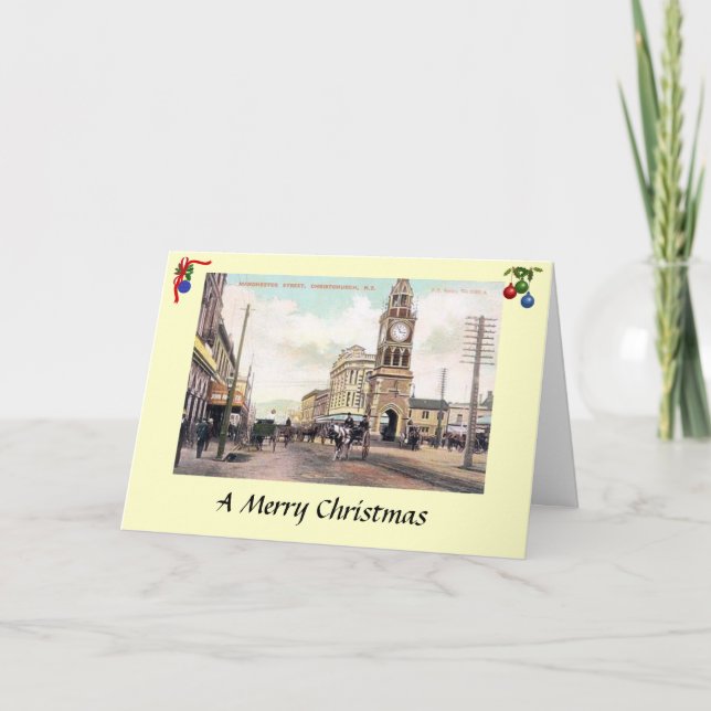 Festividades Cartão de Natal - ChristChurch, Nova Zelândia (Frente)