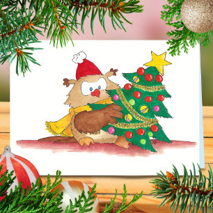 Festividades cartão de Natal CHRISTMAS OWL de N. Janes