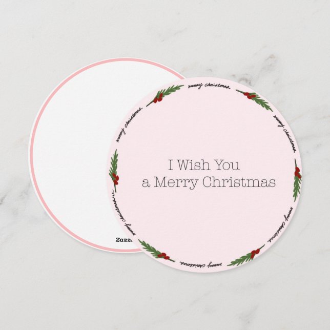 Festividades Cartão de Natal Círculo (Frente/Verso)