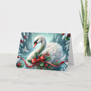Festividades Cartão de Natal Cisne de Neve de Férias