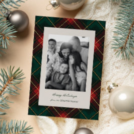 Festividades Cartão de Natal Clássico com Xadrez Tartan
