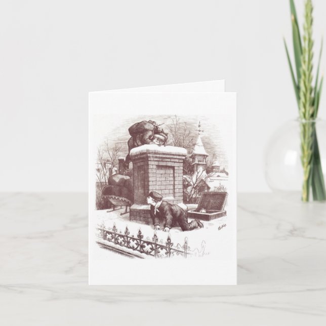 Festividades Cartão de Natal Clássico de Thomas Nast (Frente)