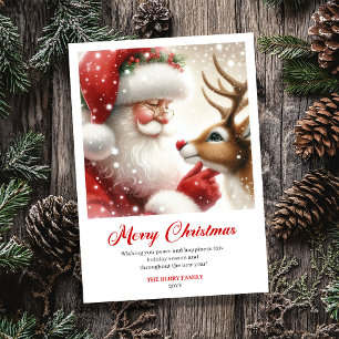Festividades Cartão de Natal Clássico do Papai Noel Mágico com