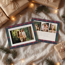 Cartão de Natal Clássico Xadrez Multi Foto