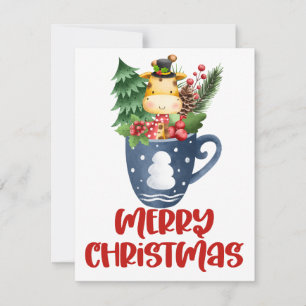 Festividades cartão de Natal clipart de Natal em uma caneca