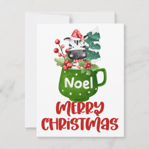 Festividades cartão de Natal clipart de Natal em uma caneca
