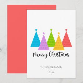 Festividades Cartão de Natal Colorido de Árvores de Natal