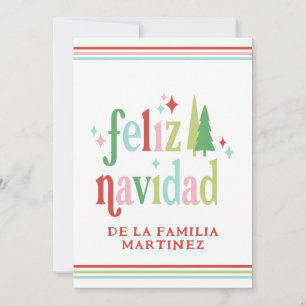 Festividades Cartão de Natal Colorido Feliz Navidad