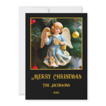 Cartão de Natal com Anjo Vintage