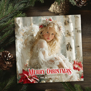 Festividades cartão de Natal com anjo vitoriano para download
