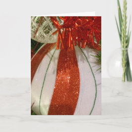 Festividades Cartão de Natal com Bolas Vermelhas e Brancas