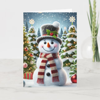 Festividades Cartão de Natal com boneco de neve
