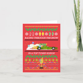 Festividades Cartão de Natal com carro de corrida