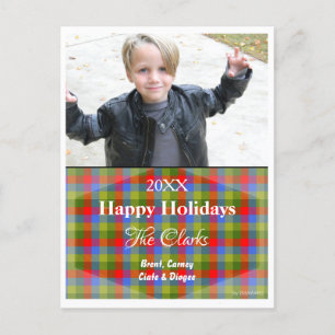 Festividades Cartão de Natal com Cartão Postal Tartan - HAMbWG