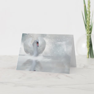 Festividades Cartão de Natal com cisne - arte da cisne da