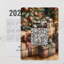 Cartão de Natal com Código QR do Calendário de 202