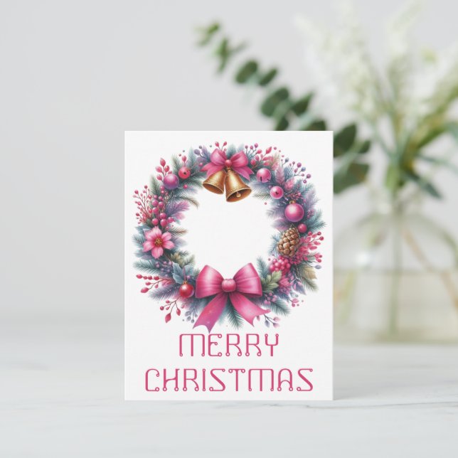Festividades Cartão de Natal com Coroa (Em pé/Frente)