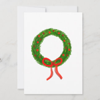 Festividades Cartão de Natal com Coroa de Aquarela