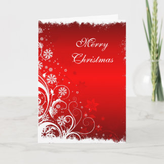 Festividades Cartão de Natal com design decorativo floral